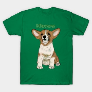 Cute Dog says Miaow T-Shirt